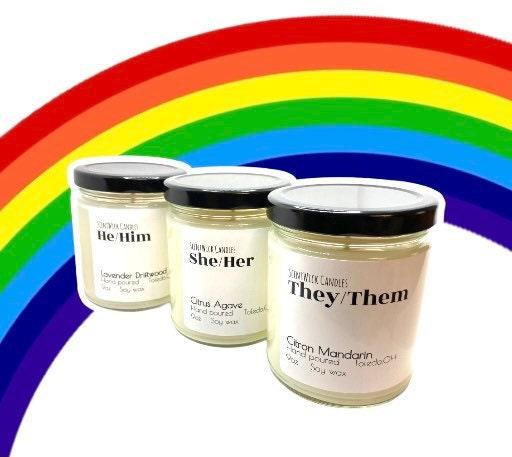 She/Her Pronouns Pride Candle - ScentWick Candles