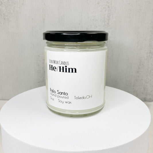 He/Him Pronouns Pride Candle - ScentWick Candles