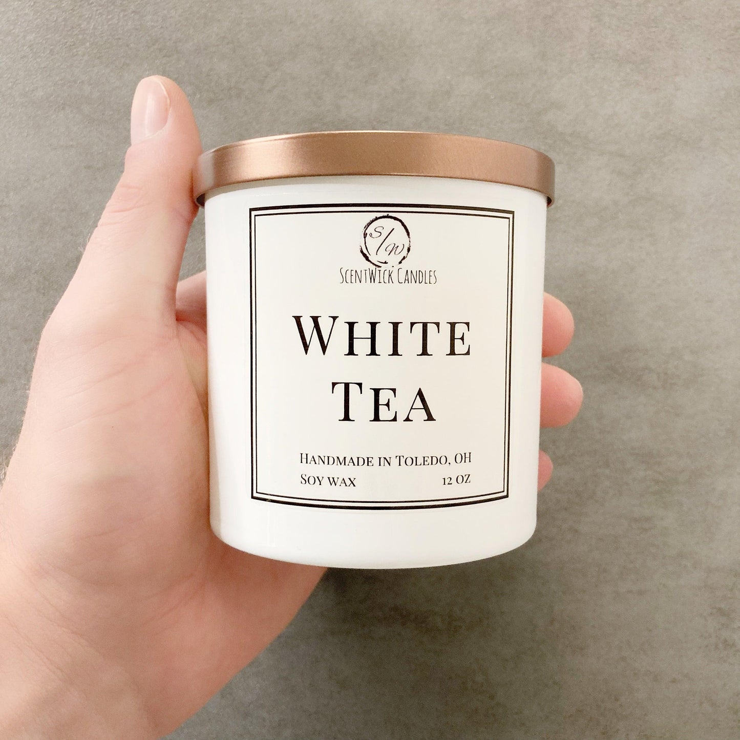 The Copper & Gold Collection - White Tea Candle - ScentWick Candles