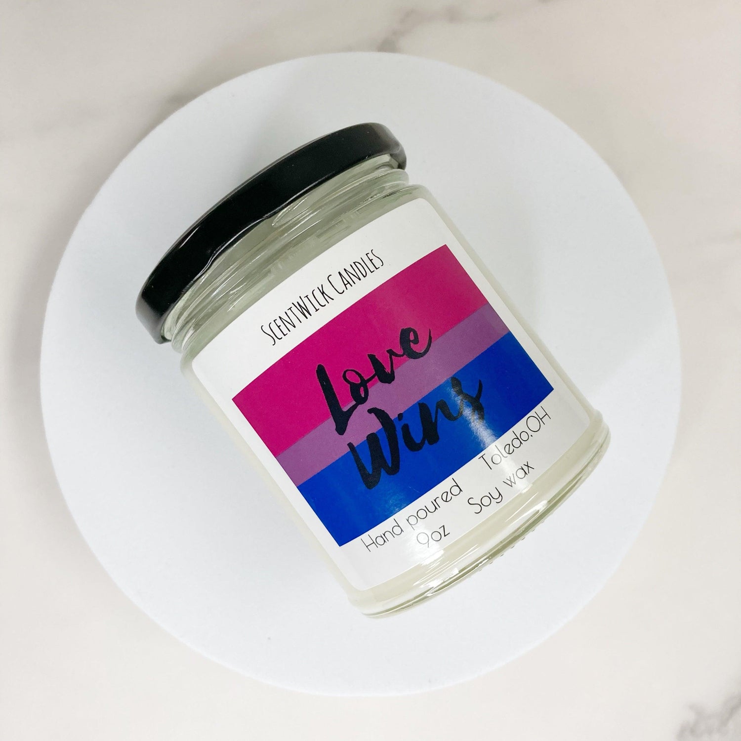 LGBT Bisexual Pride Candle - ScentWick Candles