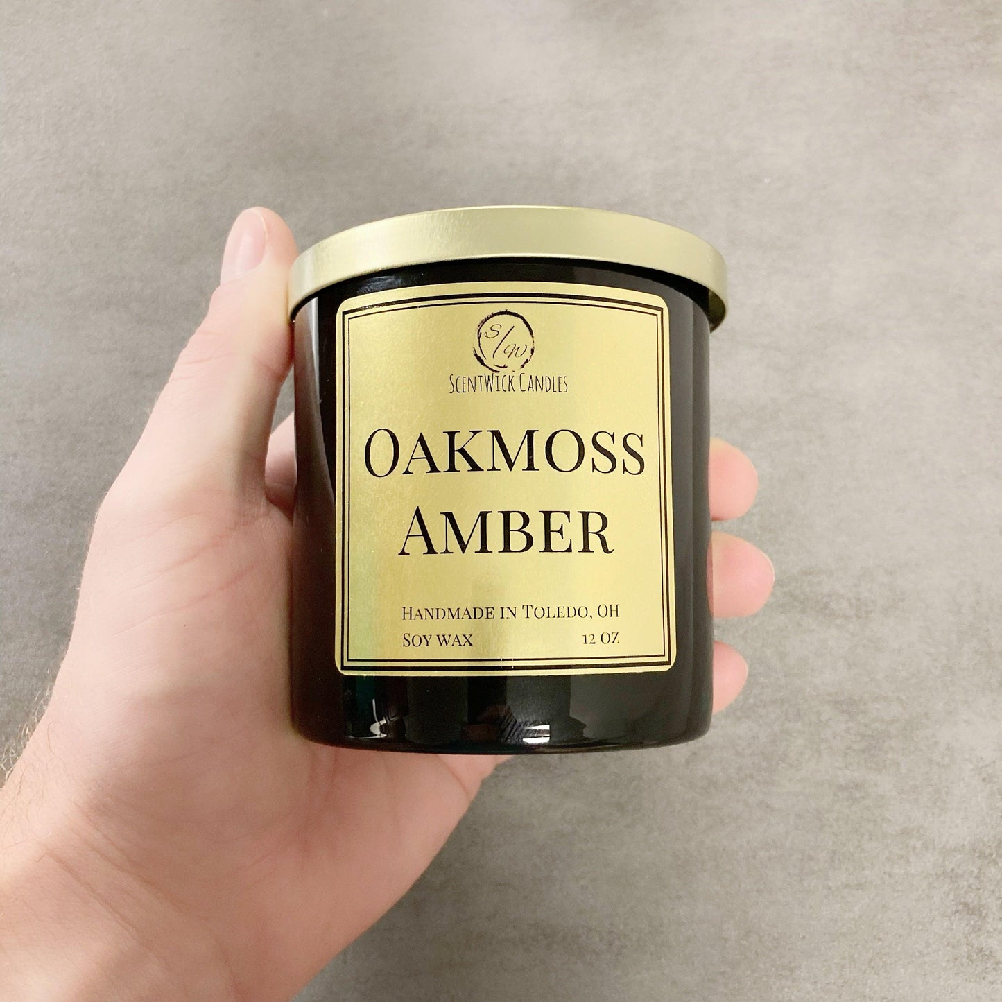 The Copper & Gold Collection - Oakmoss Amber Candle - ScentWick Candles