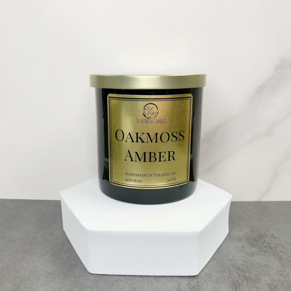 The Copper & Gold Collection - Oakmoss Amber Candle - ScentWick Candles