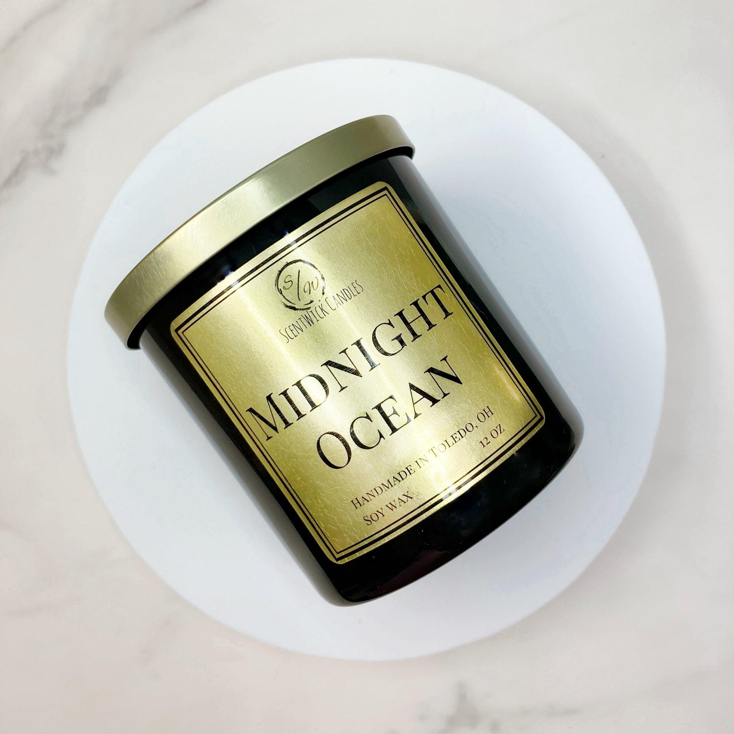 The Copper & Gold Collection - Midnight Ocean Candle - ScentWick Candles